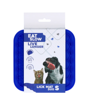 Eat Slow Live Longer Eat Slow Live Longer Lick Mat Duo S Blauw