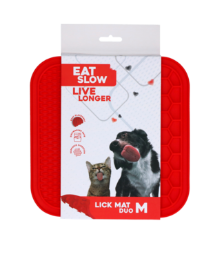 Eat Slow Live Longer Eat Slow Live Longer Lick Mat Duo M Rood
