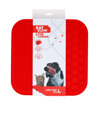 Eat Slow Live Longer Eat Slow Live Longer Lick Mat Duo L Rood