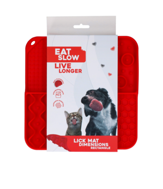 Eat Slow Live Longer Eat Slow Live Longer Lick Mat Dimensions Rectangle Rood