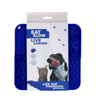 Eat Slow Live Longer Eat Slow Live Longer Lick Mat Dimensions Rectangle Blauw
