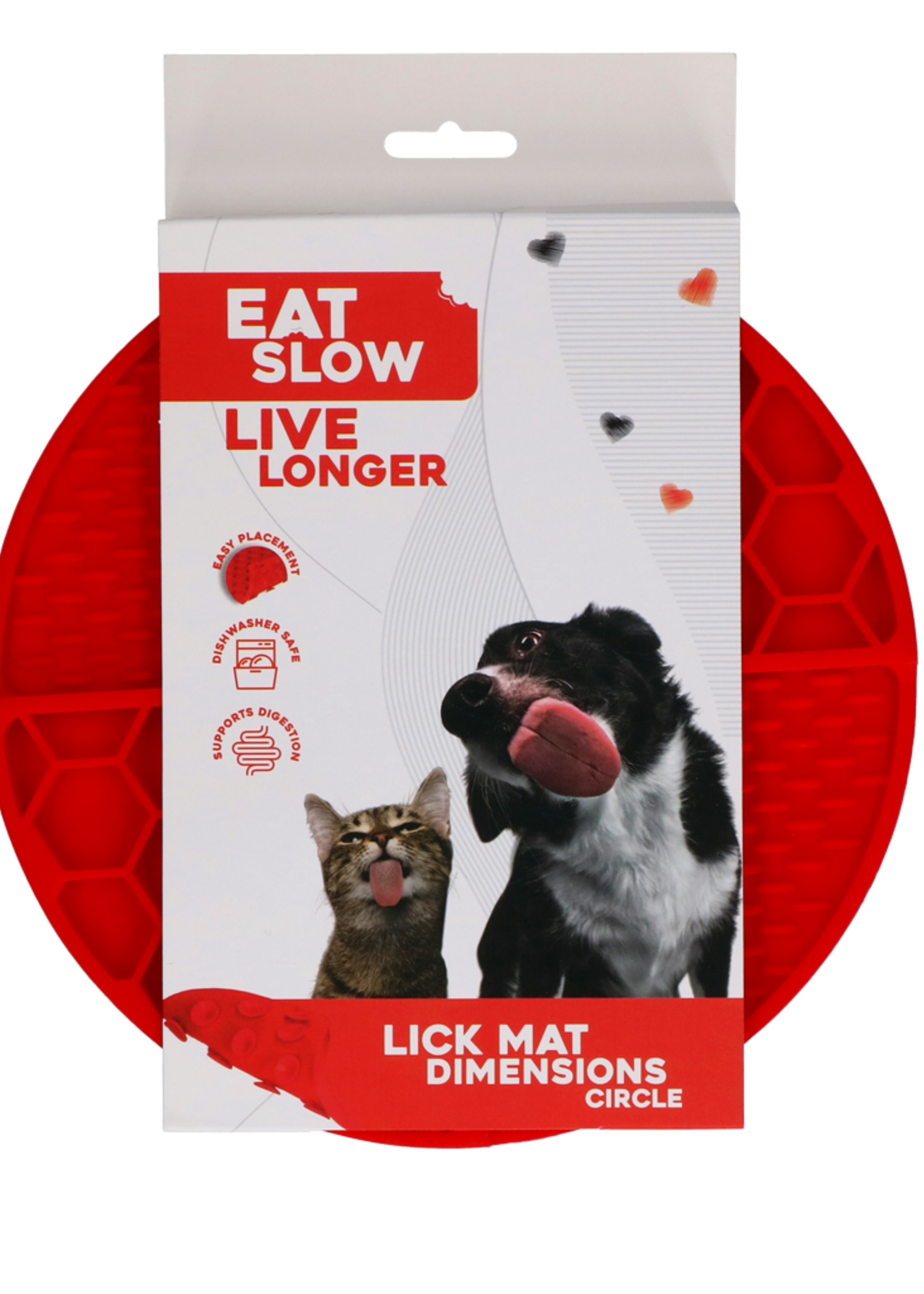 Eat Slow Live Longer Eat Slow Live Longer Lick Mat Dimensions Circle Rood