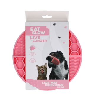 Eat Slow Live Longer Eat Slow Live Longer Lick Mat Dimensions Circle Roze