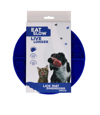 Eat Slow Live Longer Eat Slow Live Longer Lick Mat Dimensions Circle Blauw