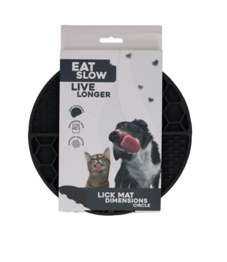Eat Slow Live Longer Eat Slow Live Longer Lick Mat Dimensions Circle Grijs