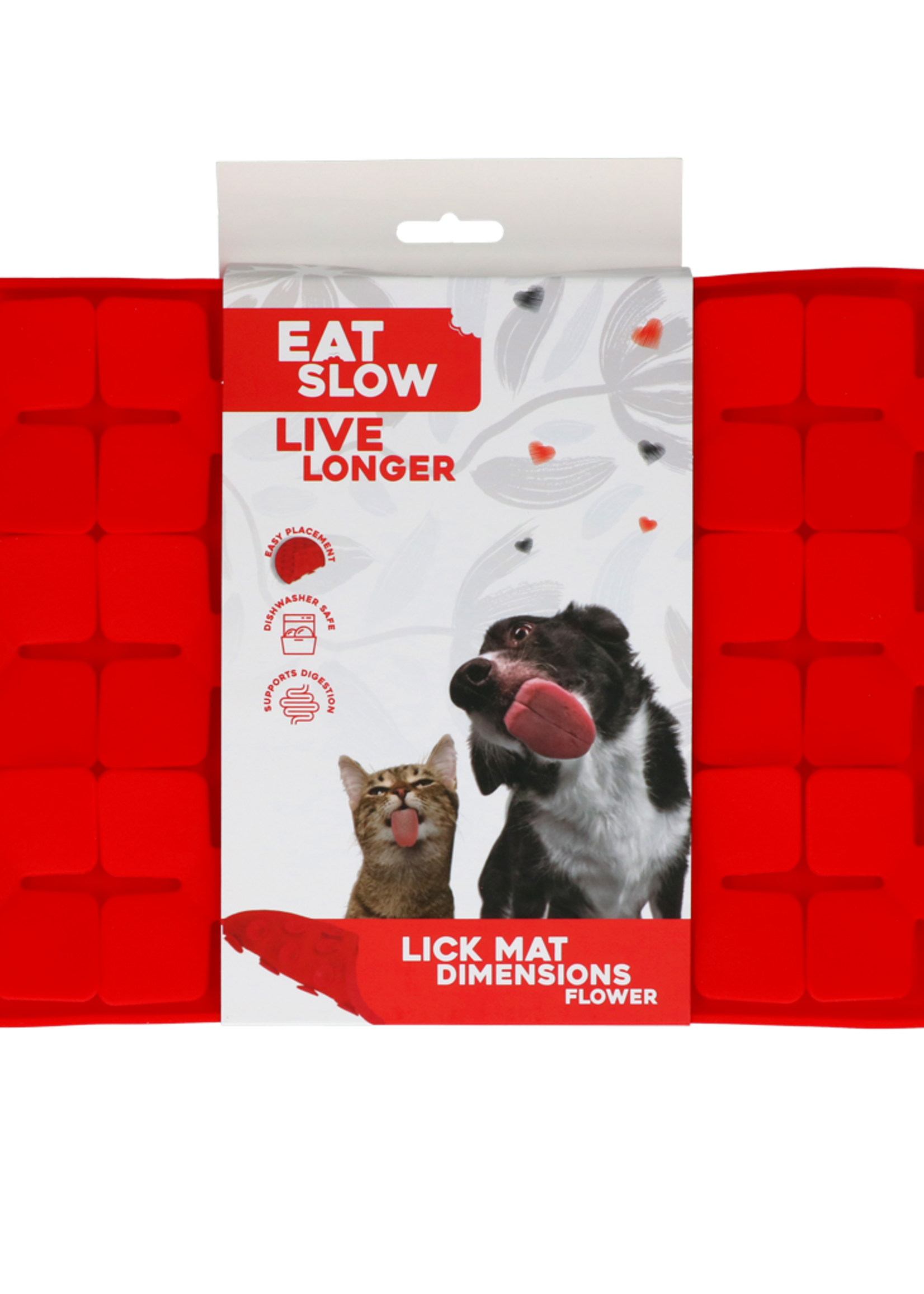 Eat Slow Live Longer Eat Slow Live Longer Lick Mat Dimensions Flower Rood