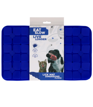 Eat Slow Live Longer Eat Slow Live Longer Lick Mat Dimensions Flower Blauw