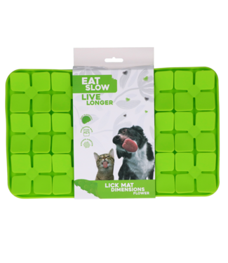 Eat Slow Live Longer Eat Slow Live Longer Lick Mat Dimensions Flower Groen
