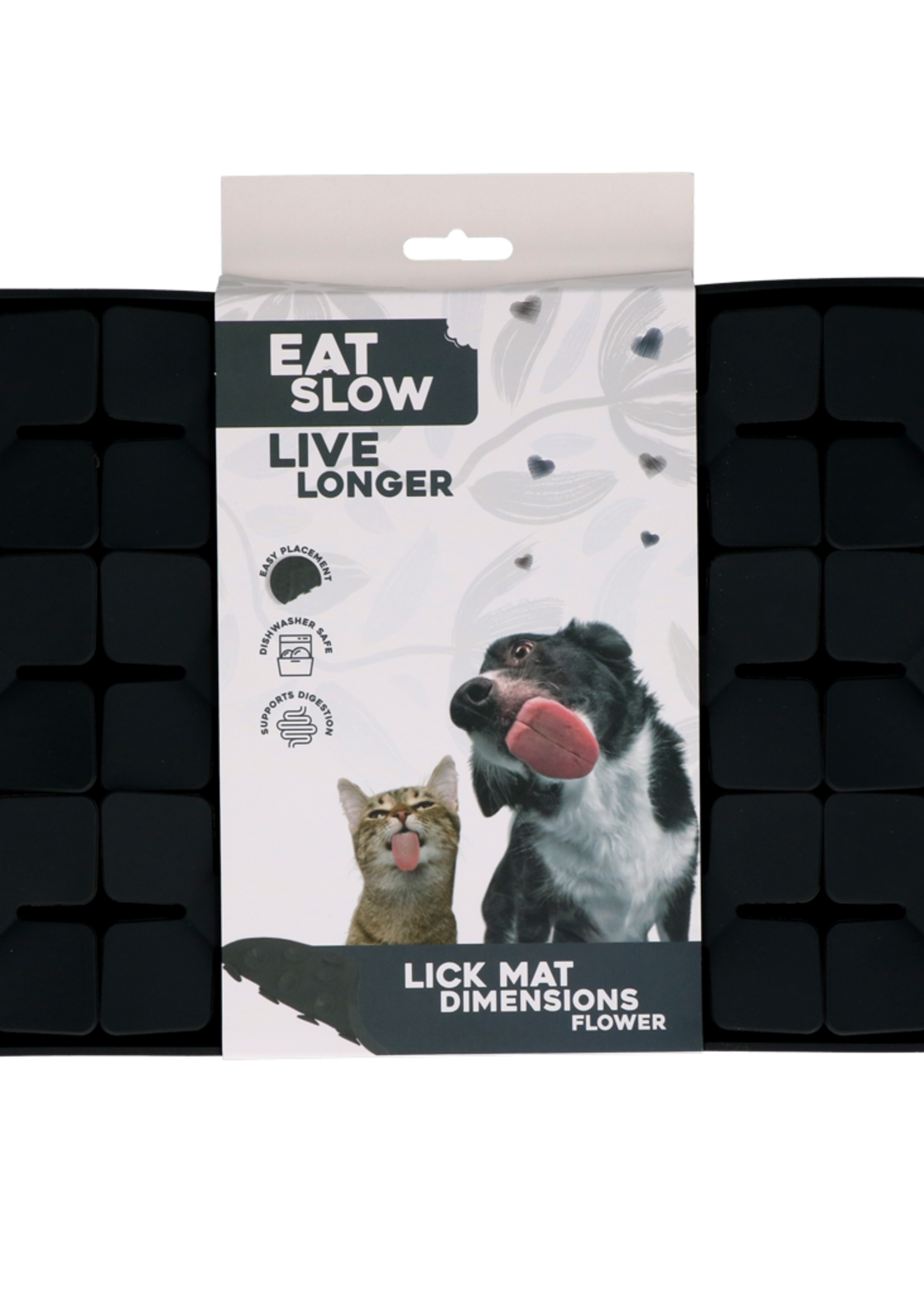 Eat Slow Live Longer Eat Slow Live Longer Lick Mat Dimensions Flower Grijs