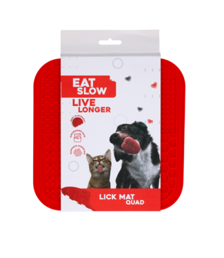 Eat Slow Live Longer Eat Slow Live Longer Lick Mat Quad Rood