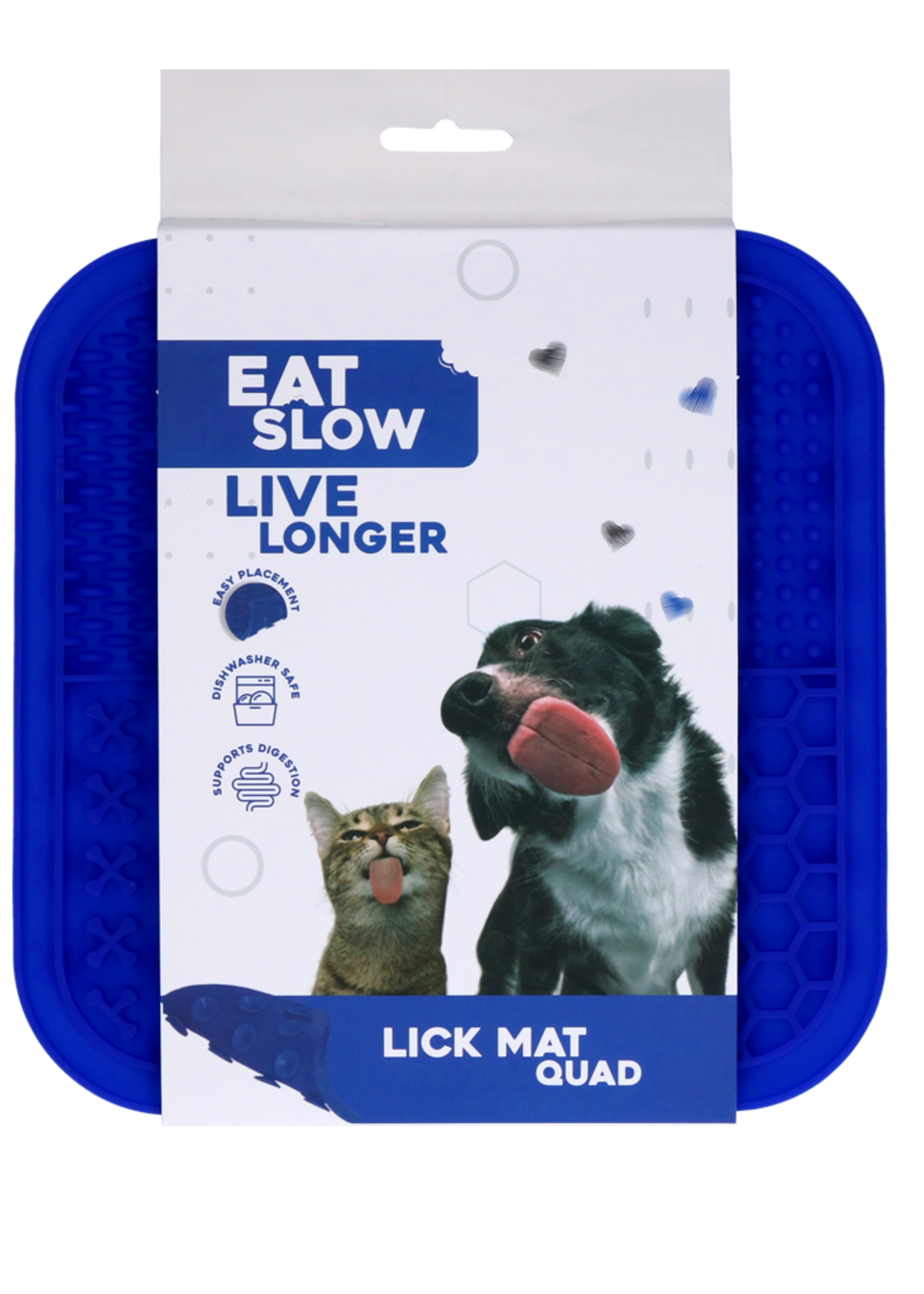 Eat Slow Live Longer Eat Slow Live Longer Lick Mat Quad Blauw