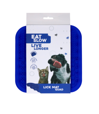 Eat Slow Live Longer Eat Slow Live Longer Lick Mat Quad Blauw