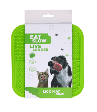 Eat Slow Live Longer Eat Slow Live Longer Lick Mat Quad Groen