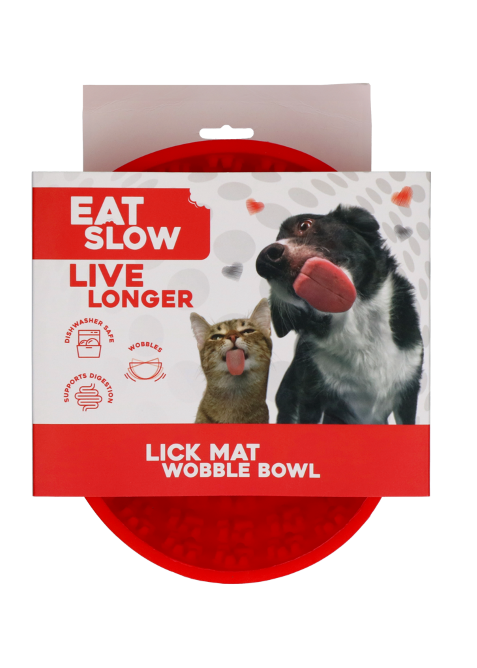 Eat Slow Live Longer Eat Slow Live Longer Lick Mat Wobble Bowl Rood