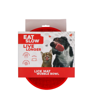 Eat Slow Live Longer Eat Slow Live Longer Lick Mat Wobble Bowl Rood