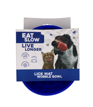 Eat Slow Live Longer Eat Slow Live Longer Lick Mat Wobble Bowl Blauw
