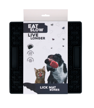 Eat Slow Live Longer Eat Slow Live Longer Lick Mat Bones Grijs