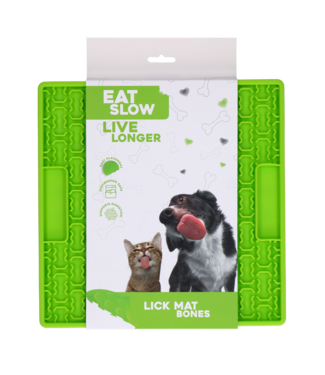 Eat Slow Live Longer Eat Slow Live Longer Lick Mat Bones Groen
