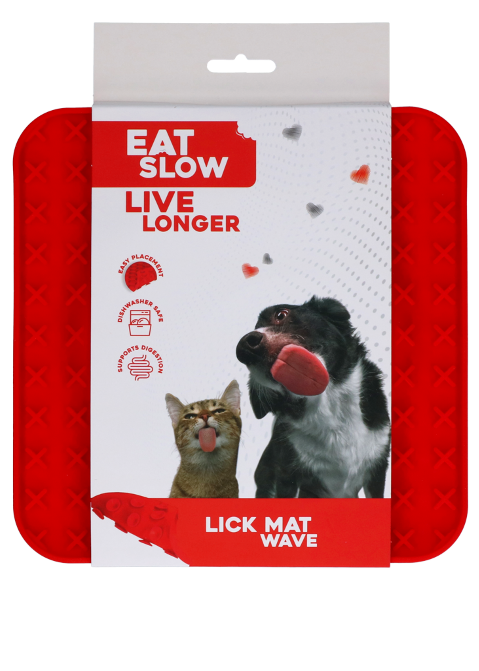 Eat Slow Live Longer Eat Slow Live Longer Lick Mat Wave Rood