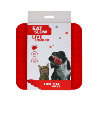 Eat Slow Live Longer Eat Slow Live Longer Lick Mat Wave Rood