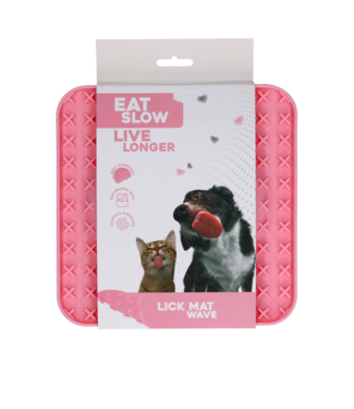 Eat Slow Live Longer Eat Slow Live Longer Lick Mat Wave Roze