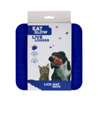 Eat Slow Live Longer Eat Slow Live Longer Lick Mat Wave Blauw