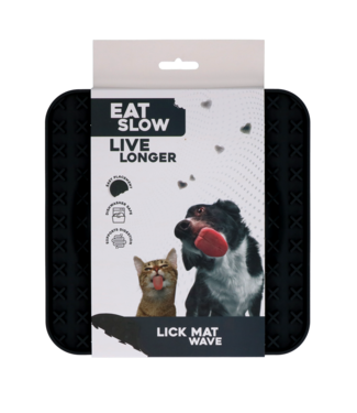 Eat Slow Live Longer Eat Slow Live Longer Lick Mat Wave Grijs