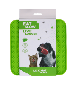 Eat Slow Live Longer Eat Slow Live Longer Lick Mat Wave Groen