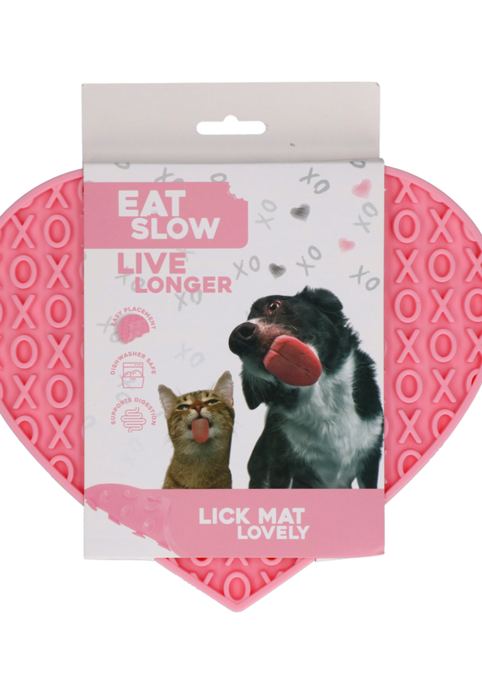 Eat Slow Live Longer Eat Slow Live Longer Lick Mat Lovely Heart Roze