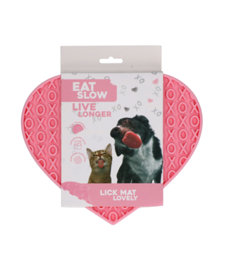 Eat Slow Live Longer Eat Slow Live Longer Lick Mat Lovely Heart Roze