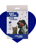 Eat Slow Live Longer Eat Slow Live Longer Lick Mat Lovely Heart Blauw
