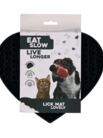 Eat Slow Live Longer Eat Slow Live Longer Lick Mat Lovely Heart Grijs