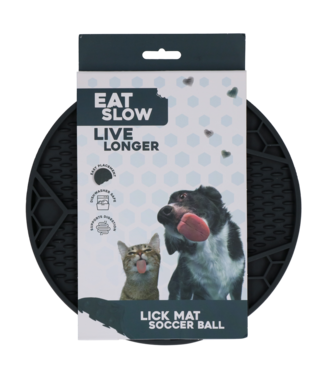 Eat Slow Live Longer Eat Slow Live Longer Lick Mat Soccer Ball Grijs