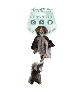 Floss Toss Natural Dental Ropes Floss Toss Dental Rope 2 Knot - 45 cm