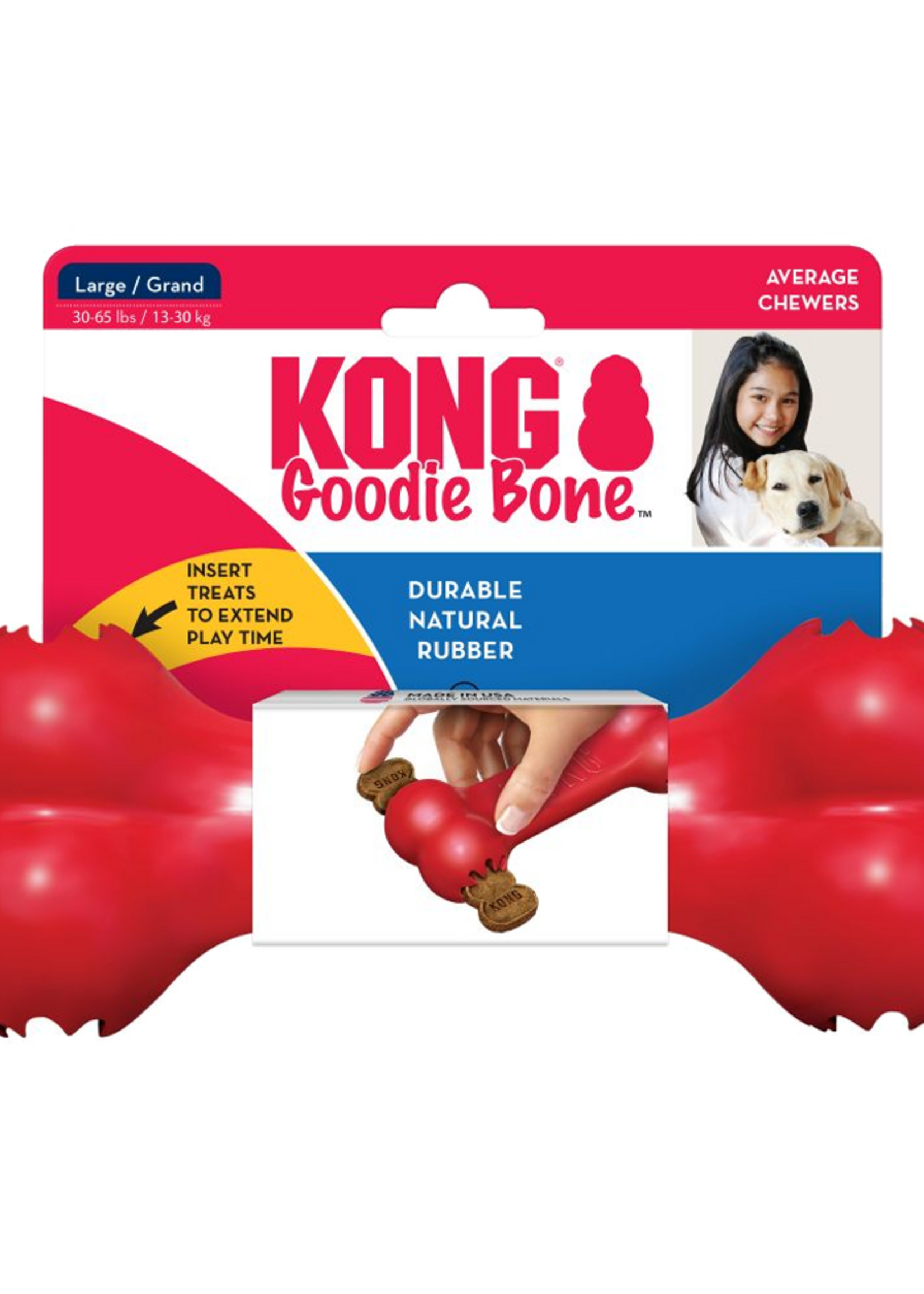KONG KONG Goodie Bone Rood L
