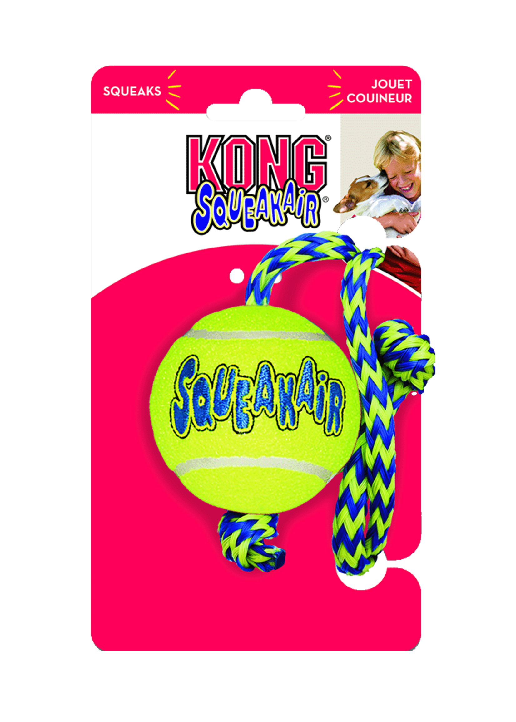 KONG KONG SqueakAir® Balls met touw