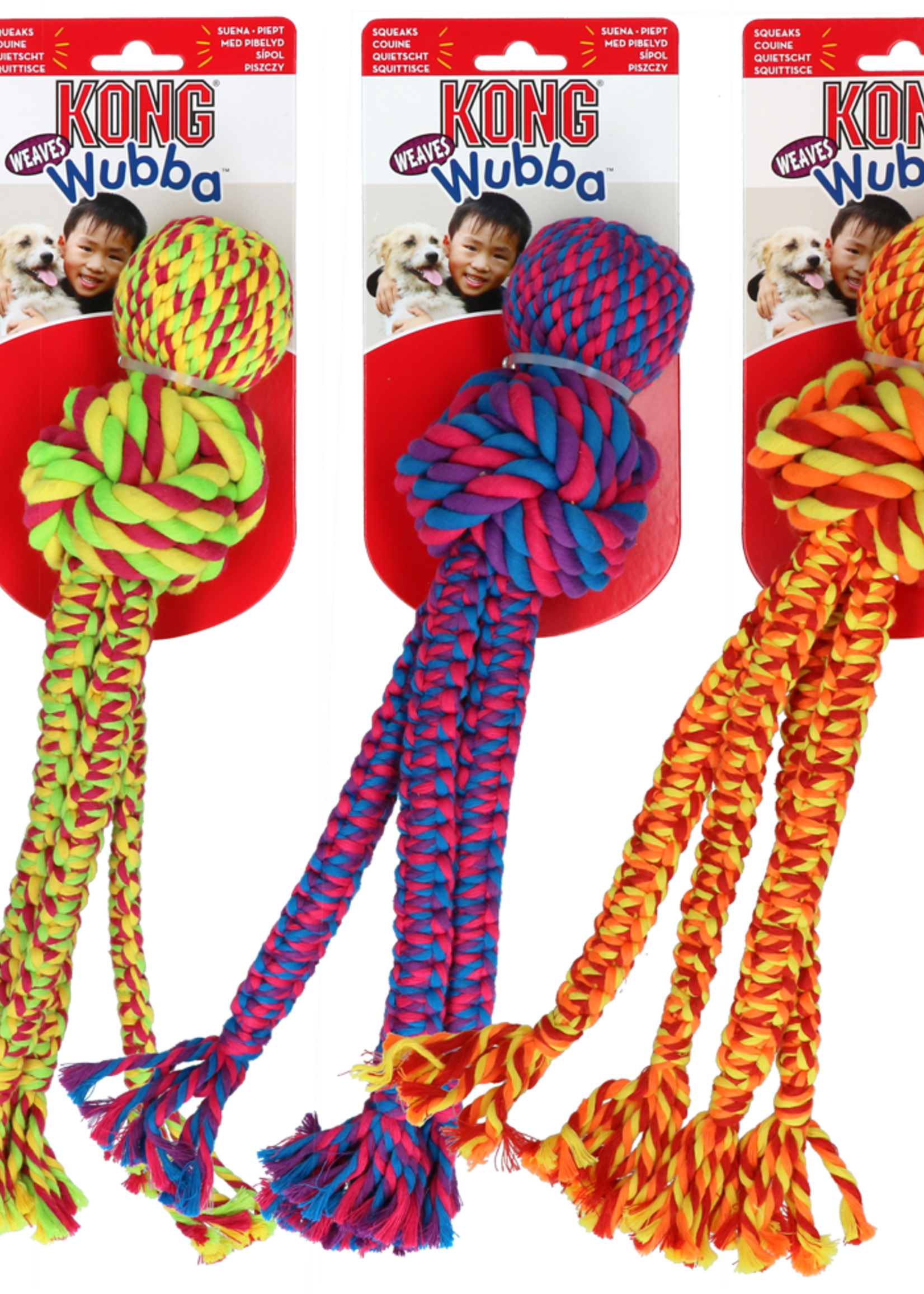 KONG KONG Wubba Weaves met touw Assorti L