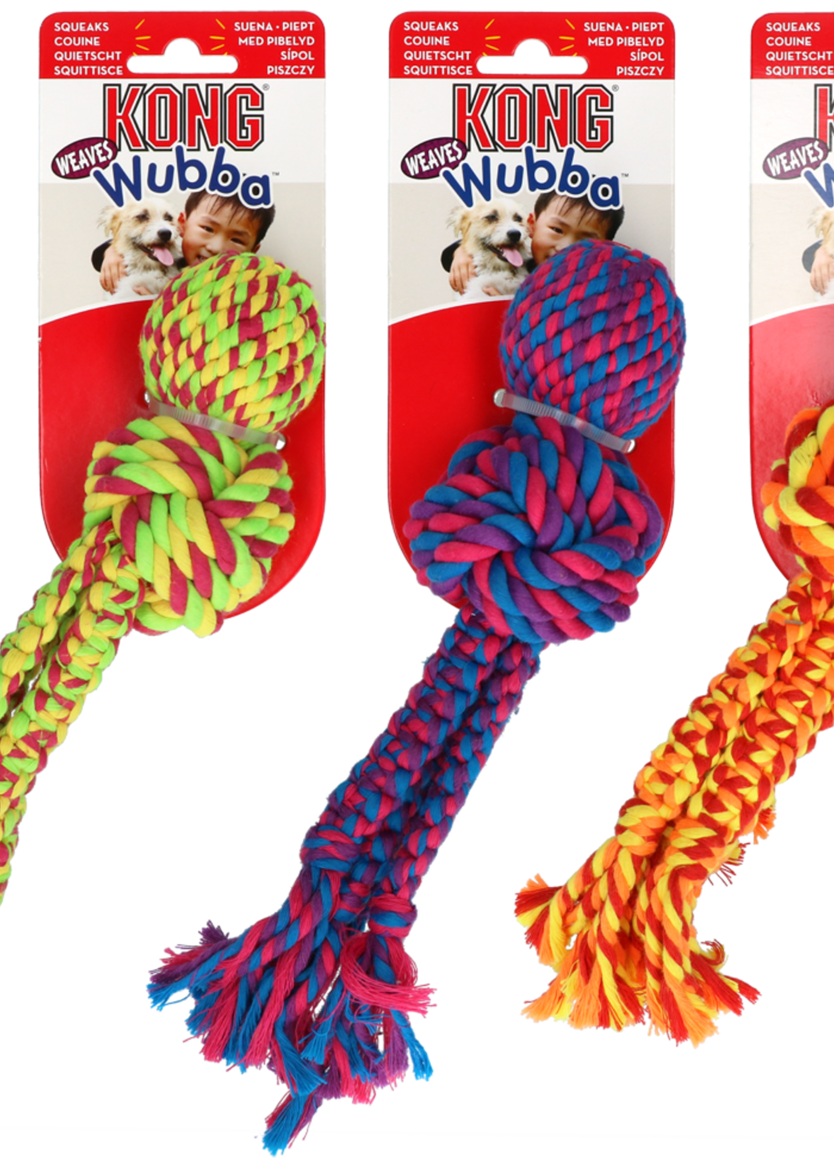 KONG KONG Wubba Weaves met touw Assorti S