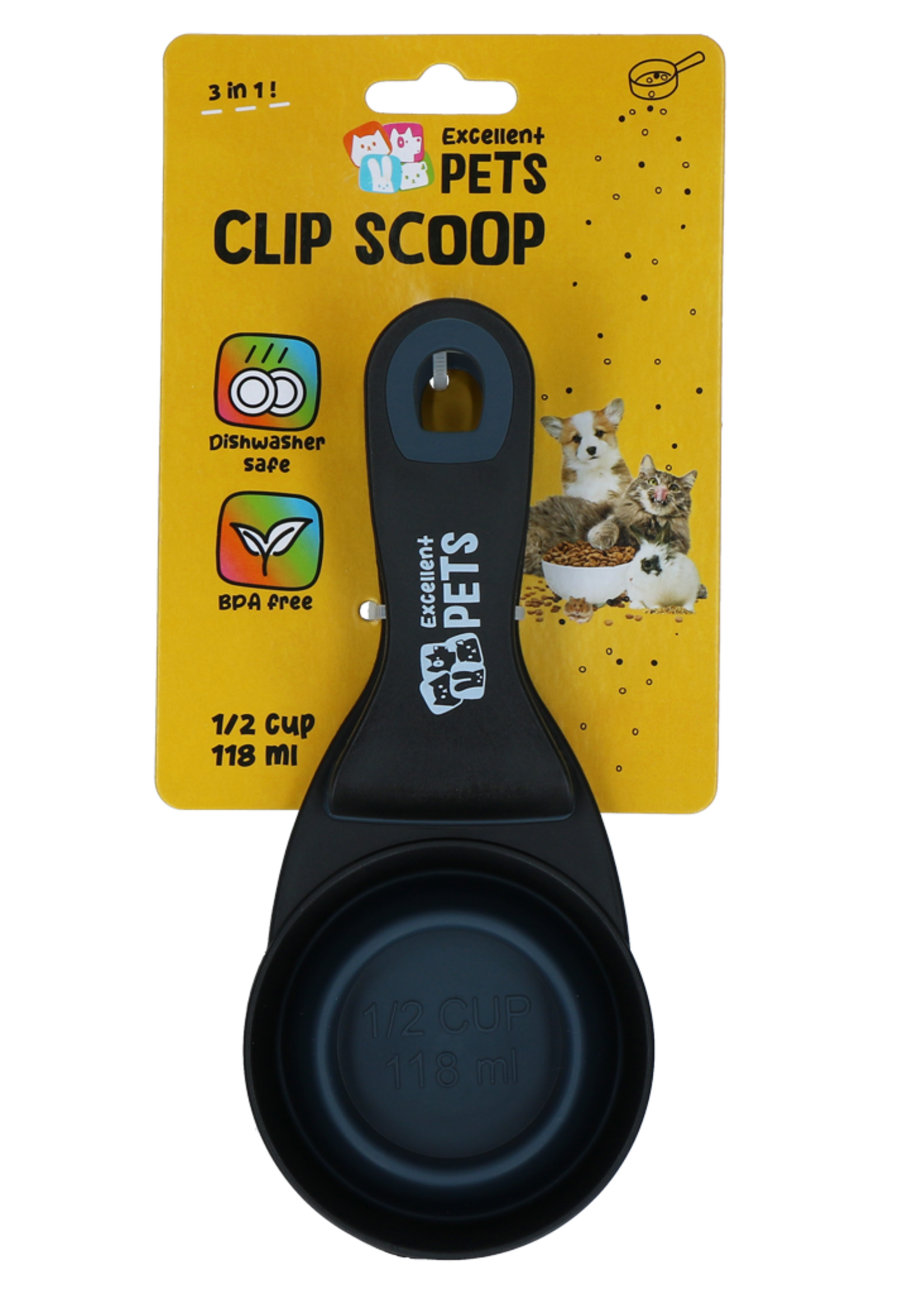 Excellent Pets Excellent Pets Voerschep met Sluitclip 0,5 cup