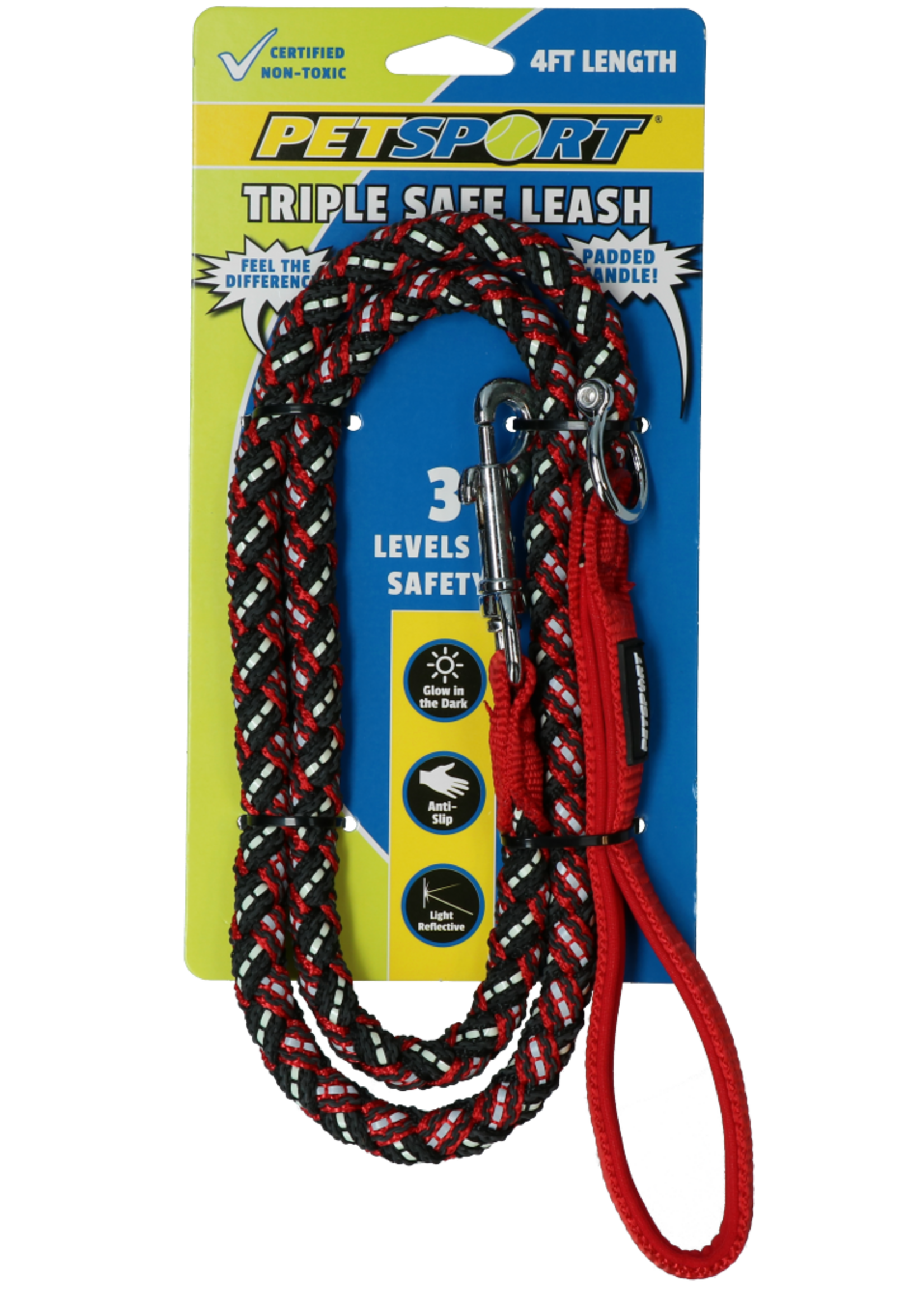 Petsport Petsport Triple Safe Leash Rood 1,2 m