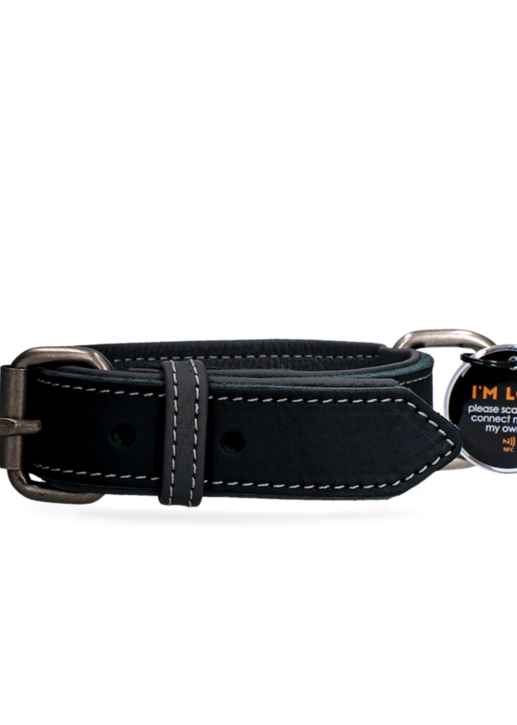 Spotted! Pro Spotted! Pro Leren Halsband Zwart 3 x 55 cm