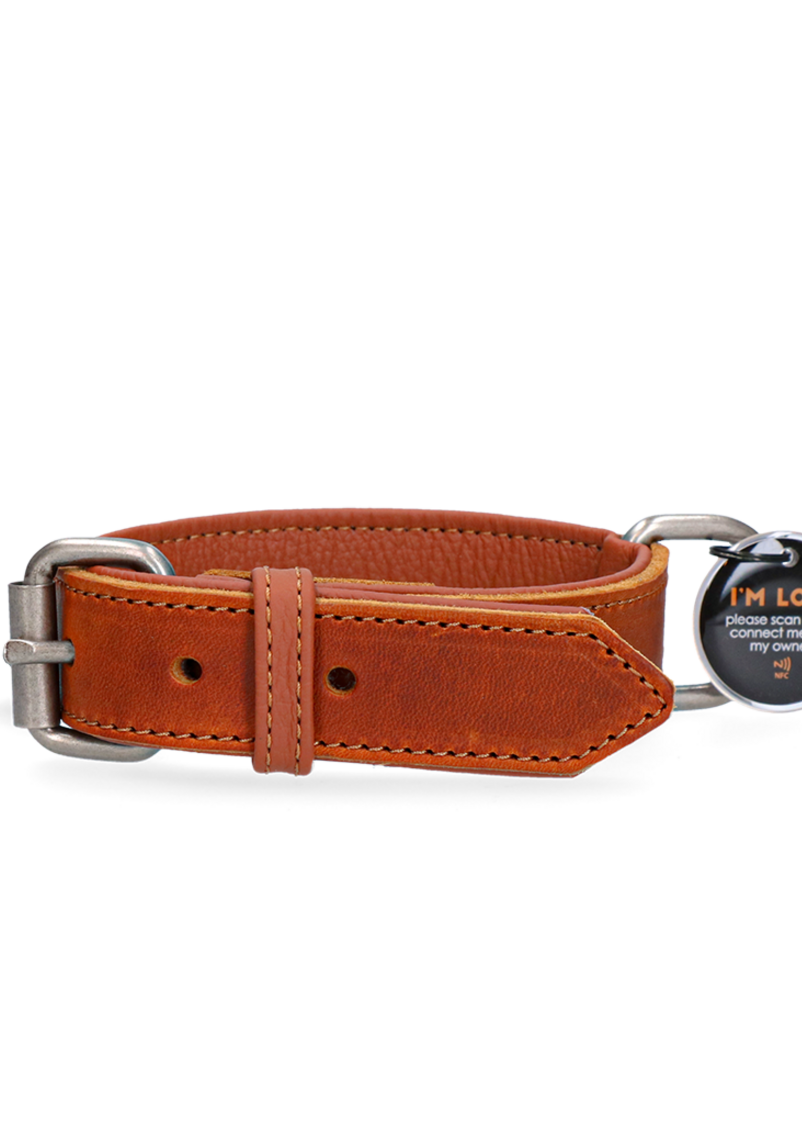 Spotted! Pro Spotted! Pro Leren Halsband Cognac 3 x 55 cm