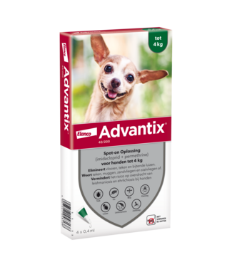 Advantix Advantix vlooien- en tekenpipet voor honden 40/200 (1,5 tot 4kg) 4 pipetten