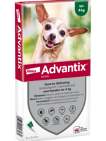 Advantix Advantix vlooien- en tekenpipet voor honden 40/200 (1,5 tot 4kg) 6 pipetten