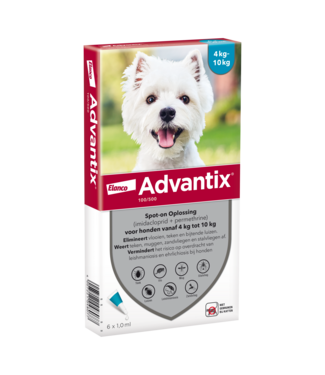 Advantix Advantix vlooien- en tekenpipet voor honden 100/500 (4 tot 10 kg) 6 pipetten