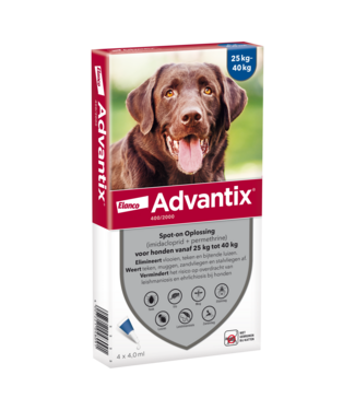 Advantix Advantix vlooien- en tekenpipet voor honden 400/2000 (25 tot 40 kg) 4 pipetten