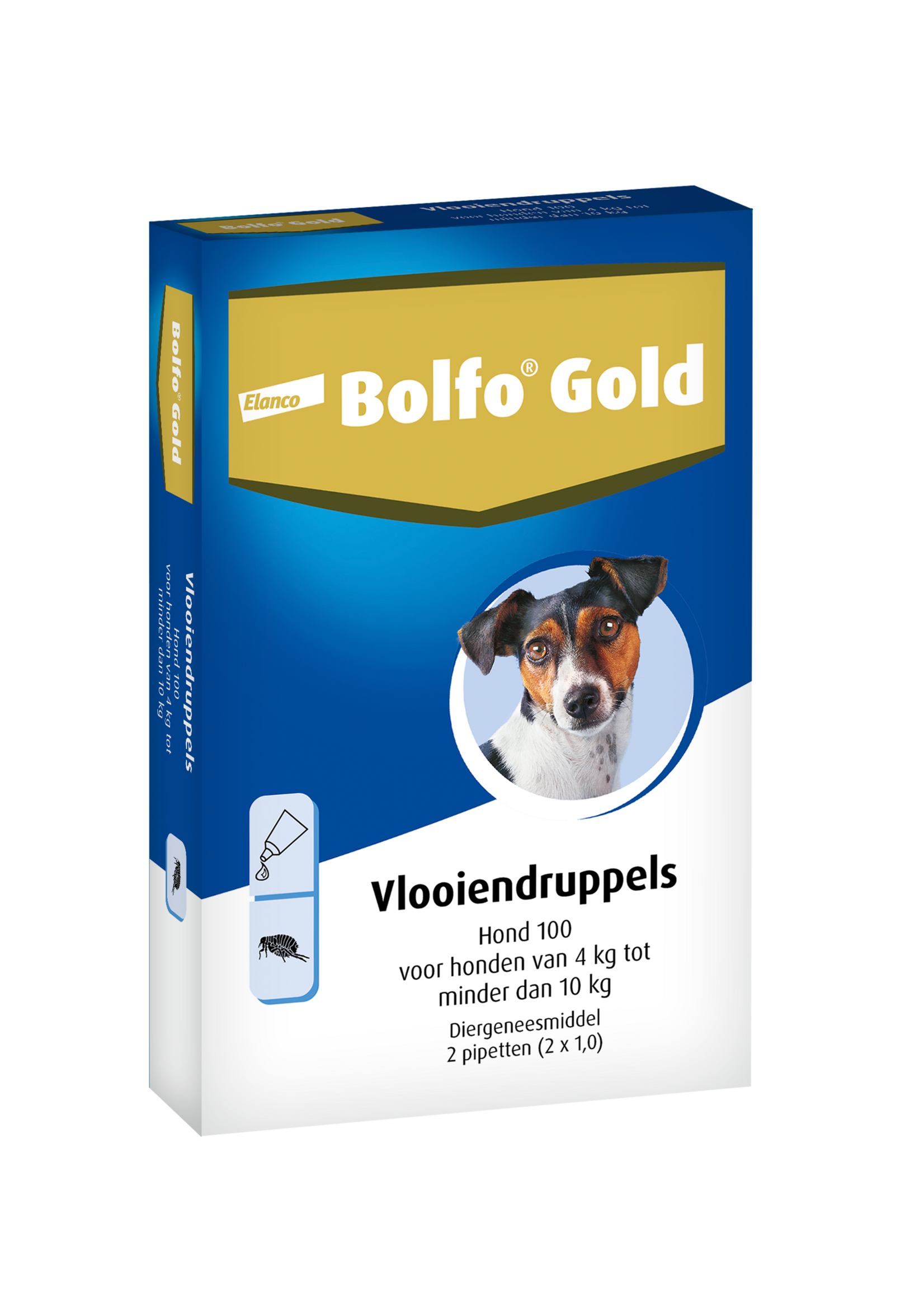 Elanco Bolfo Gold Vlooiendruppels Hond - 4 tot 10 kg - 100 mg 2 pipetten