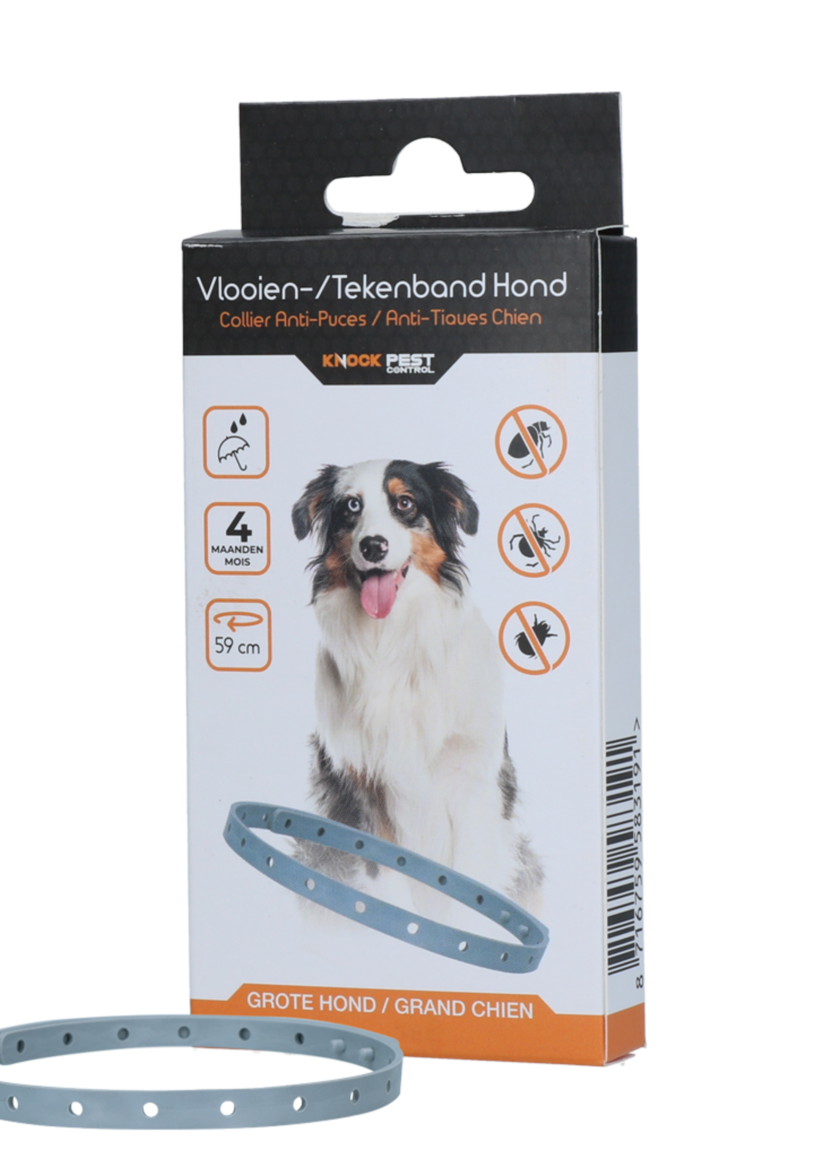 Knock Pest Knock Pest Vlooien/Tekenband Hond 59 cm NL/FR