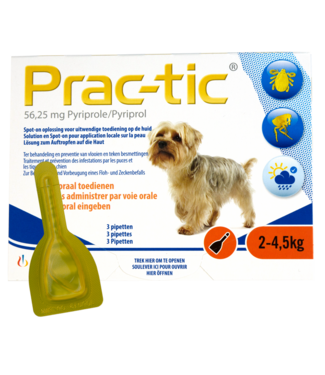 Prac-tic Prac-Tic Teken en vlooien druppels 2 tot 4,5 kg