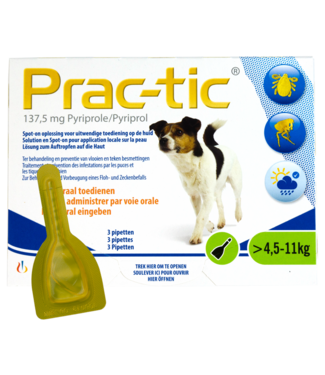 Prac-tic Prac-Tic Teken en vlooien druppels 4,5 tot 11 kg
